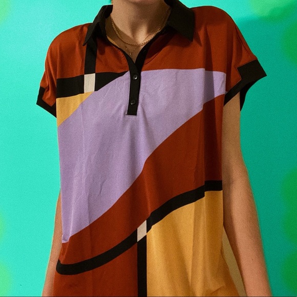 Fun patterned top/polo - Picture 2 of 3